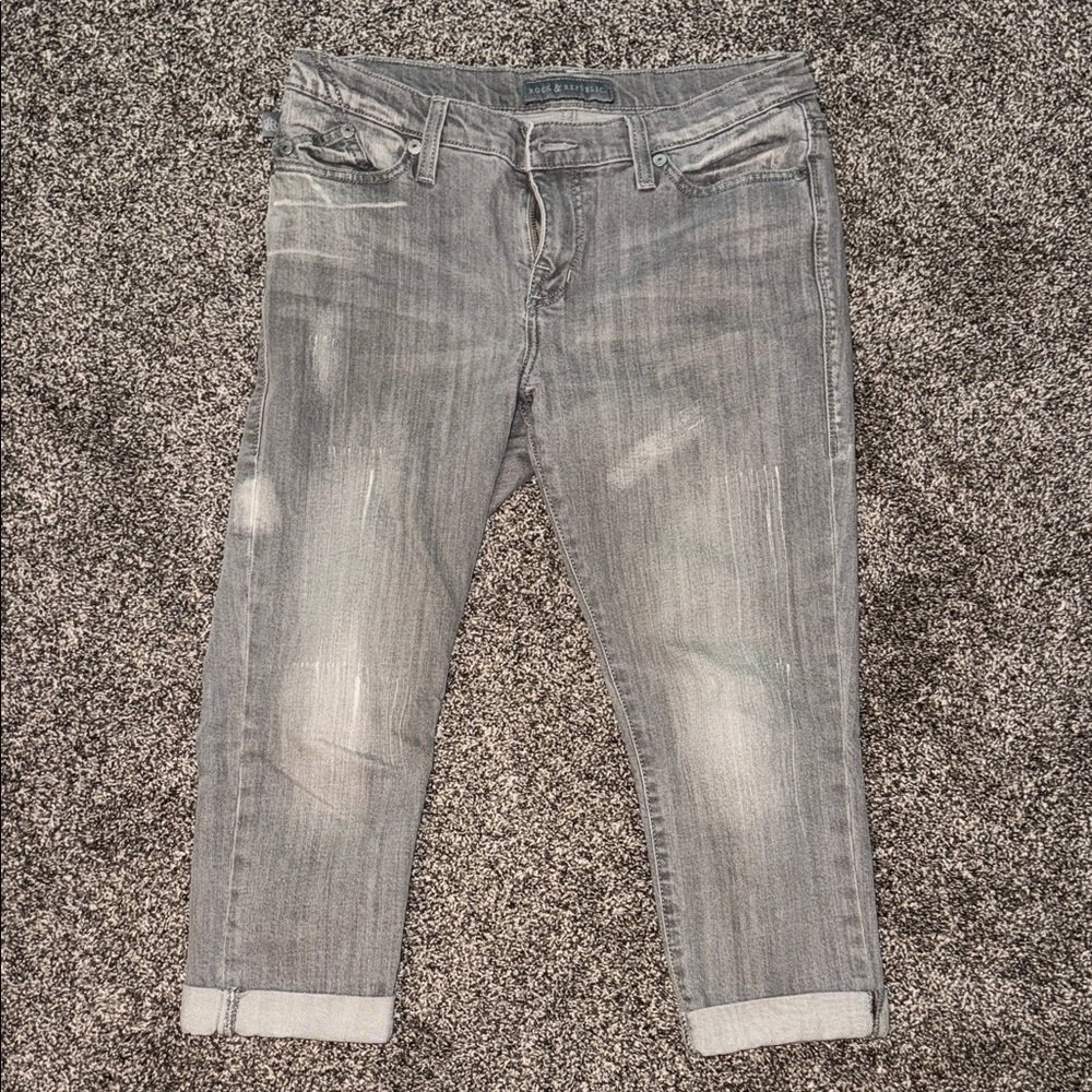 Rock & Republic Women's Cropped Gray Jeans
